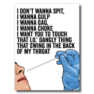 Spit Gag Choke Funny Test Card